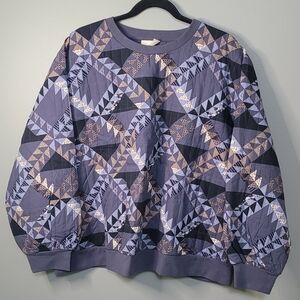 Universal Thread Quilted Pullover NWT 1X Oversized Cottagecore